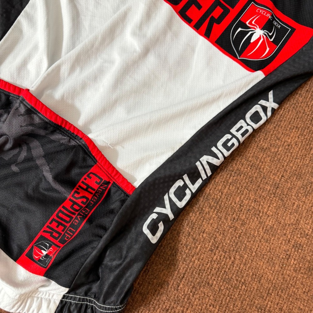 Cycling Box CH Spider Mens Cycling Jersey Short Sleeve Red Black White Size M A+ - Picture 6 of 8